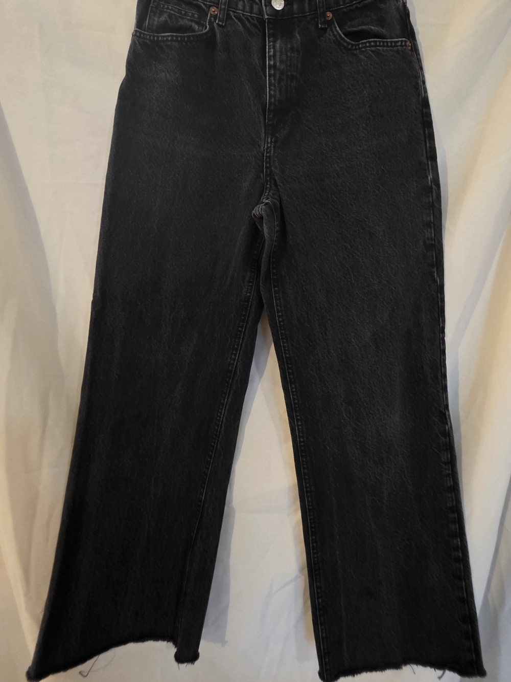 Zara Black Washed Denim Jeans